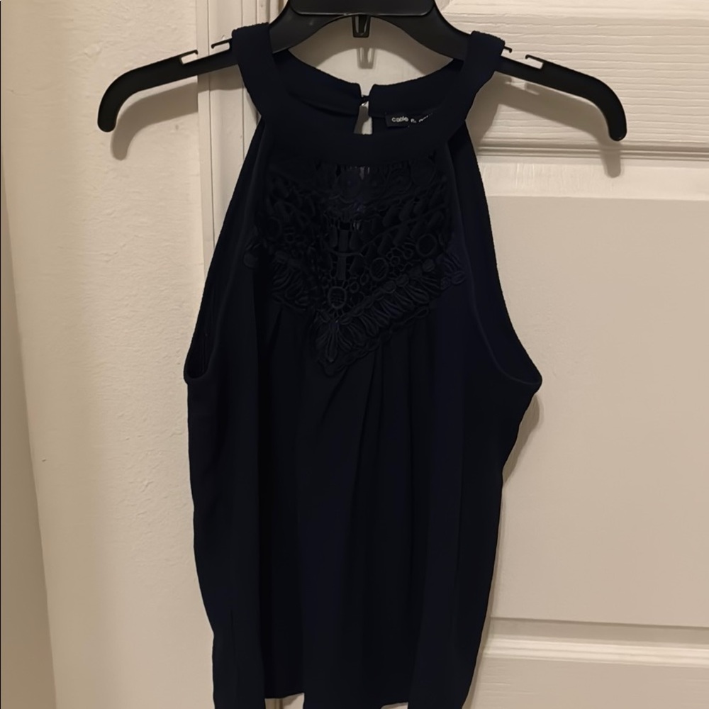 cable & gauge halter style tank top